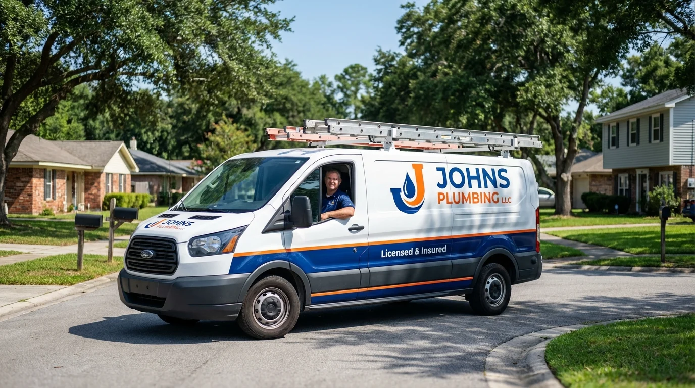 Johns Plumbing LLC service van in West Helena, AR