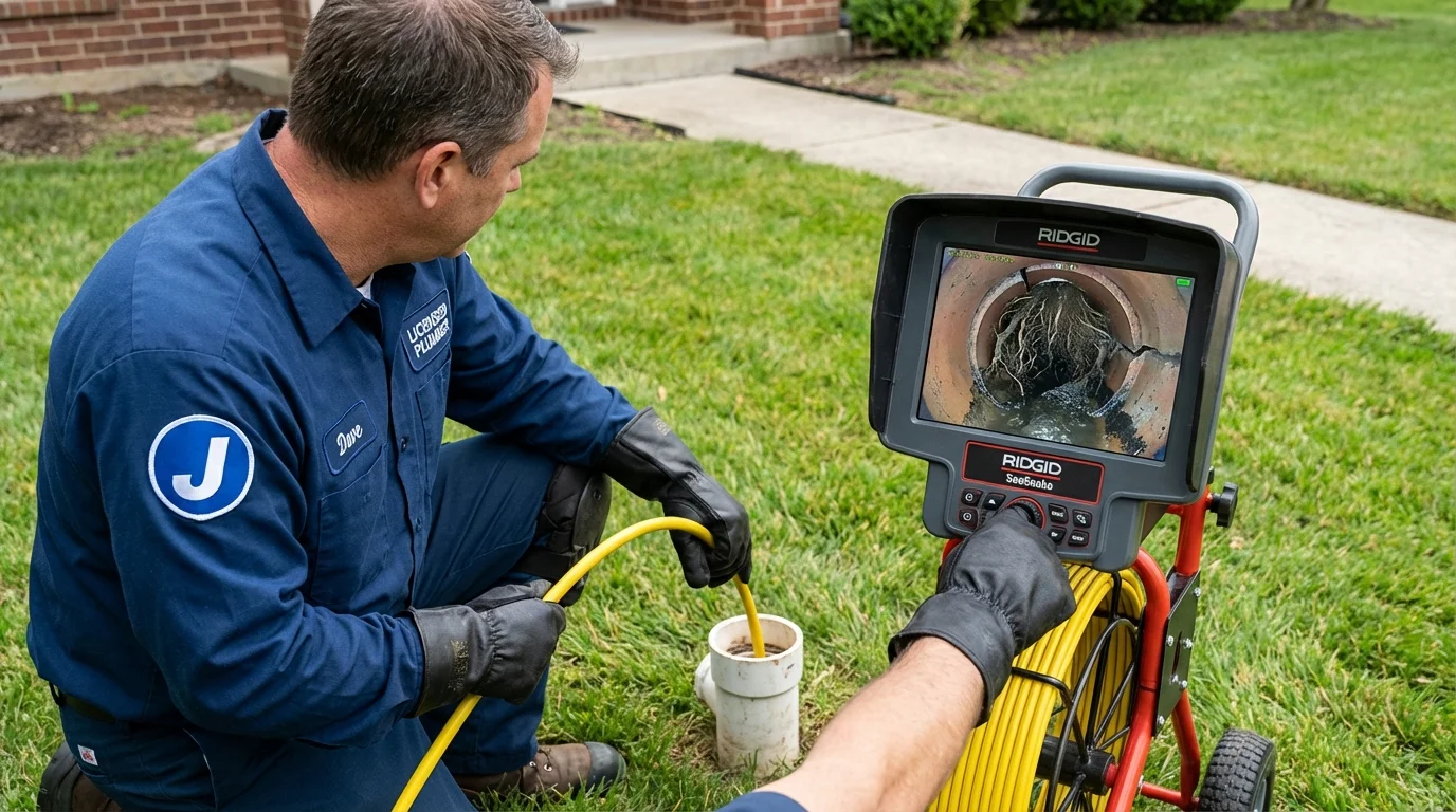 Sewer camera inspection being performed by Johns Plumbing LLC in West Helena